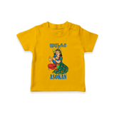 Divine Muruga Illustration Personalised Kids T-Shirt - CHROME YELLOW - 0-5 Months Old (Chest 17")