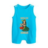 Divine Muruga Illustration Personalised Kids Romper Suit - SKY BLUE - 0 - 5 Months Old (Chest 18")