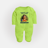 Karunai Kadale Kandha Potri – Personalised Kids Fullbody Suit - LIME GREEN - New Born (Chest 7.5")