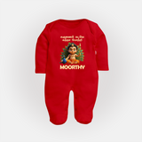Karunai Kadale Kandha Potri – Personalised Kids Fullbody Suit - RED - New Born (Chest 7.5")