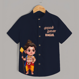 Murugan Thunai Name Personalised Kids Shirt - NAVY BLUE - 0 - 6 Months Old (Chest 23")