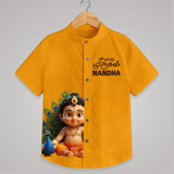 Kutty Murugan Name Personalised Kids Shirt - CHROME YELLOW - 0 - 6 Months Old (Chest 23")