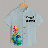 Velum Mailum Thunai Name Personalised Kids Shirt - ARCTIC BLUE - 0 - 6 Months Old (Chest 23")