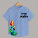 Velum Mailum Thunai Name Personalised Kids Shirt - SKY BLUE - 0 - 6 Months Old (Chest 23")