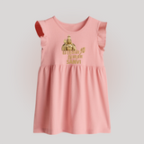Golden Murugan Idol – Name Personalised Kids Baby Frock - BABY PINK - 0 - 3 Months Old (Chest 17")