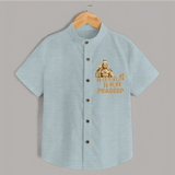 Golden Murugan Idol – Name Personalised Kids Shirt - ARCTIC BLUE - 0 - 6 Months Old (Chest 23")