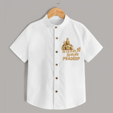 Golden Murugan Idol – Name Personalised Kids Shirt - WHITE - 0 - 6 Months Old (Chest 23")
