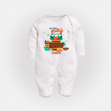 My First Tamil New Year Personalized Baby Full Body Suit – Traditional Baby Outfit - WHITE - New Born (Chest 7.5")