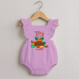 My First Tamil New Year Personalized Romper Frock – Traditional Baby Outfit - BABY PINK - 0 - 3 Months Old (Chest 19")