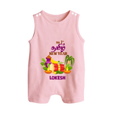 My First Tamil New Year Personalized Button Romper – Colorful Festive Baby Outfit - BABY PINK - New Born (Chest 18")