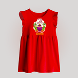 My First Tamil New Year Personalized Baby Frock – Classic Traditional Baby Outfit - RED - 0 - 3 Months Old (Chest 17")
