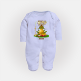 My First Tamil New Year Personalized Baby Full Body Suit – Premium Festive Edition - BABY BLUE - New Born (Chest 7.5")