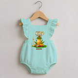 My First Tamil New Year Personalized Romper Frock – Premium Festive Edition - MINT GREEN - 0 - 3 Months Old (Chest 19")