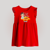 My First Tamil New Year Personalized Baby Frock – Festive Baby Girl Outfit - RED - 0 - 3 Months Old (Chest 17")