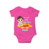 My First Tamil New Year Personalized Baby Romper – Festive Baby Girl Outfit - HOT PINK - New Born (Chest 14")