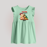 Happy Tamil New Year Personalized Baby Frock – Traditional Baby Girl Outfit - MINT GREEN - 0 - 3 Months Old (Chest 17")