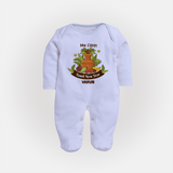 My First Tamil New Year Personalized Baby Full Body Suit – Heritage Festive Outfit - BABY BLUE - New Born (Chest 7.5")