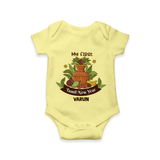 My First Tamil New Year Personalized Baby Romper – Heritage Festive Outfit - PASTEL YELLOW - New Born (Chest 14")