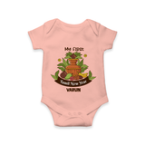 My First Tamil New Year Personalized Baby Romper – Heritage Festive Outfit - PEACH - New Born (Chest 14")