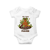 My First Tamil New Year Personalized Baby Romper – Heritage Festive Outfit - WHITE - New Born (Chest 14")