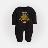 My First Tamil New Year Personalized Baby Full Body Suit – Heritage Festive Outfit - BLACK - New Born (Chest 7.5")
