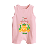 My First Tamil New Year Personalized Button Romper – Festive Cultural Outfit - BABY PINK - New Born (Chest 18")