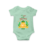 My First Tamil New Year Personalized Baby Romper – Festive Cultural Outfit - MINT GREEN - New Born (Chest 14")