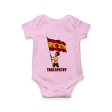 Thalapathy Flag Pride Baby Romper - BABY PINK - New Born (Chest 14")