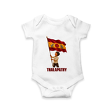 Thalapathy Flag Pride Baby Romper - WHITE - New Born (Chest 14")
