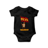 Thalapathy Flag Pride Baby Romper - BLACK - New Born (Chest 14")