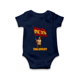 Thalapathy Flag Pride Baby Romper - NAVY BLUE - New Born (Chest 14")