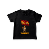 Thalapathy Flag Pride T-SHIRT - BLACK - 0-5 Months Old (Chest 17")