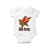Anil Army Fan Theme Baby Romper - WHITE - New Born (Chest 14")