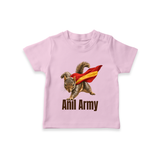 Anil Army Fan Theme T-SHIRT - BABY PINK - 0-5 Months Old (Chest 17")