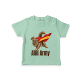 Anil Army Fan Theme T-SHIRT - MINT GREEN - 0-5 Months Old (Chest 17")