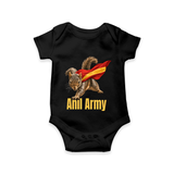 Anil Army Fan Theme Baby Romper - BLACK - New Born (Chest 14")