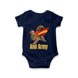 Anil Army Fan Theme Baby Romper - NAVY BLUE - New Born (Chest 14")
