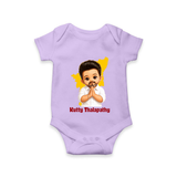 Kutty Thalapathy Cartoon Baby Romper - LILAC - New Born (Chest 14")