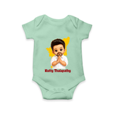 Kutty Thalapathy Cartoon Baby Romper - MINT GREEN - New Born (Chest 14")