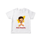 Kutty Thalapathy Cartoon T-SHIRT - WHITE - 0-5 Months Old (Chest 17")