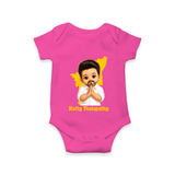 Kutty Thalapathy Cartoon Baby Romper - HOT PINK - New Born (Chest 14")
