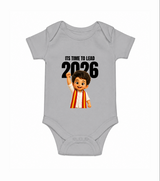 Lead 2026 Political Theme Baby Romper - GREY - New Born (Chest 14")