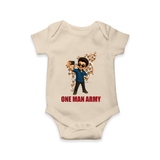 One Man Army Fan Edition Baby Romper - IVORY - New Born (Chest 14")