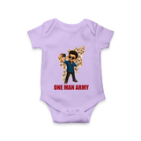 One Man Army Fan Edition Baby Romper - LILAC - New Born (Chest 14")