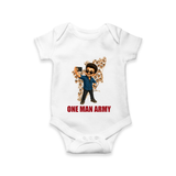 One Man Army Fan Edition Baby Romper - WHITE - New Born (Chest 14")