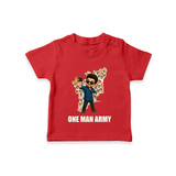 One Man Army Fan Edition T-SHIRT - RED - 0-5 Months Old (Chest 17")
