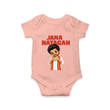 Jana Nayagan Fan Art Baby Romper - PEACH - New Born (Chest 14")