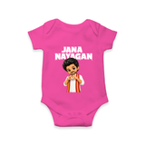Jana Nayagan Fan Art Baby Romper - HOT PINK - New Born (Chest 14")
