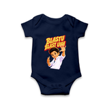 Blastu Blastuh Baby Fan Romper - NAVY BLUE - New Born (Chest 14")
