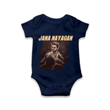 Jananayagan Signature Portrait Premium Baby Romper - NAVY BLUE - New Born (Chest 14")